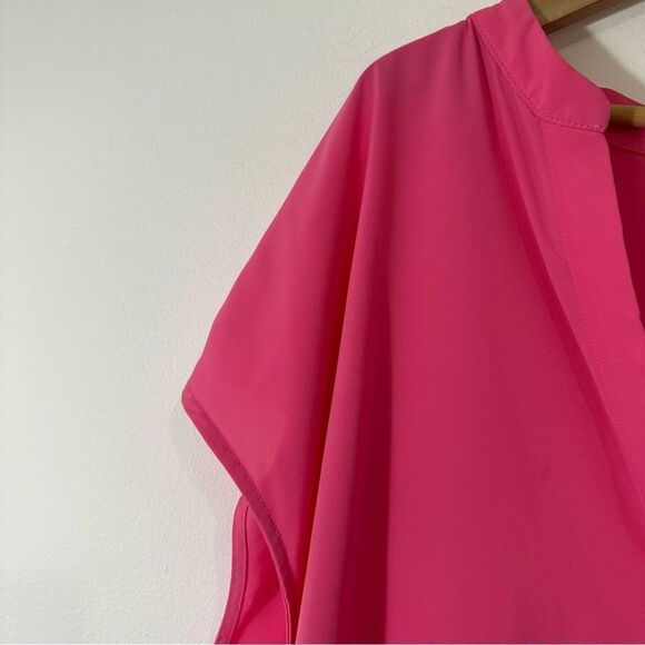 Eloquii Notch Collar Hot Pink Dolman Sleeve Blouse size 20 - Picture 3 of 6